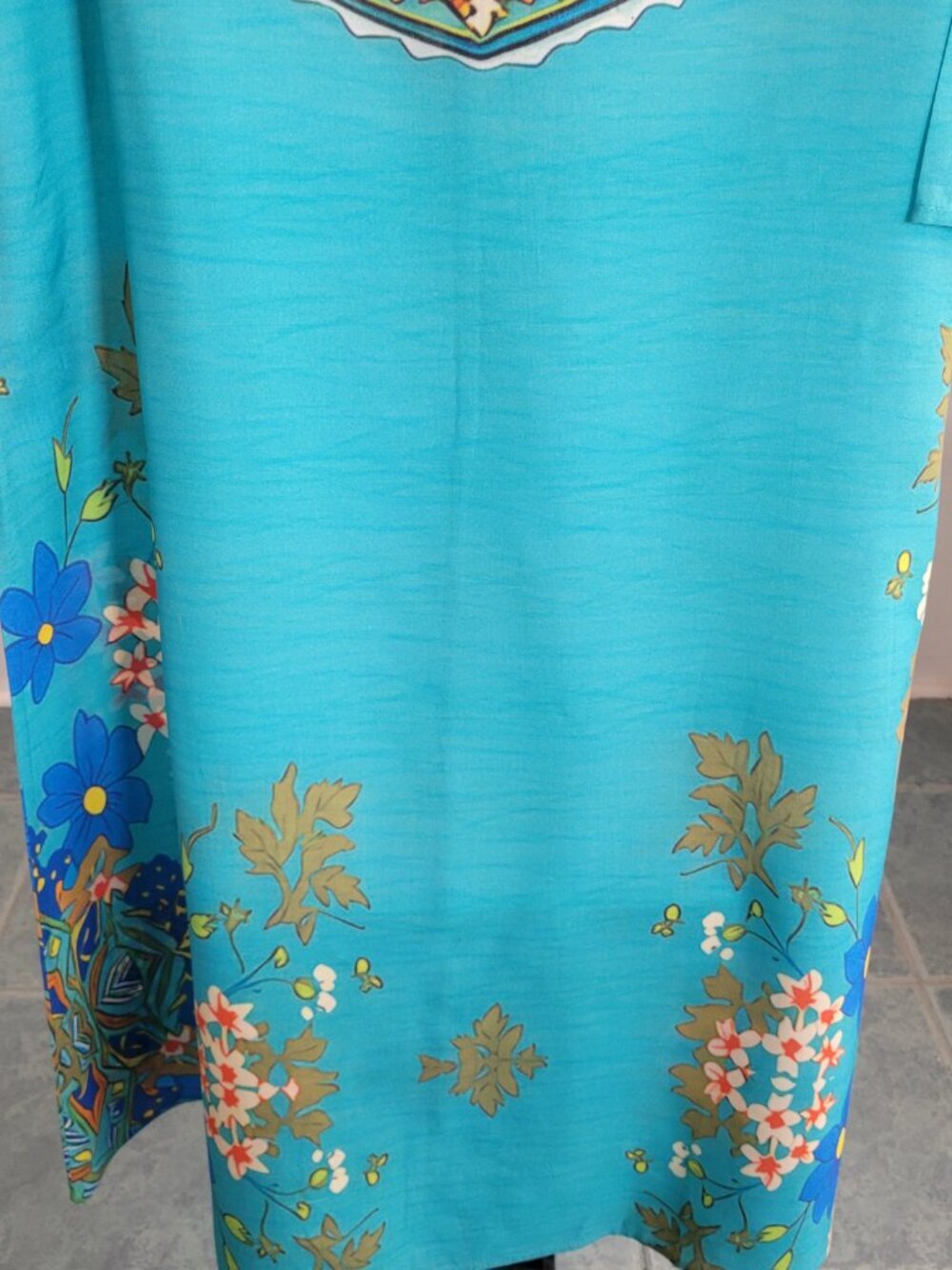 Tiana B Turquoise Paisley Print Long Sleeve Maxi Dress - Picture 7 of 16